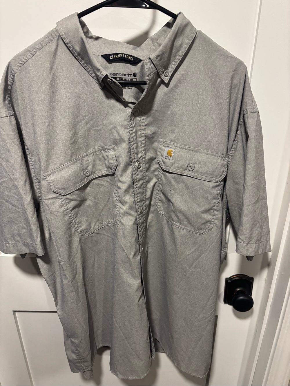 Carhartt Force Relaxed Fit Short Sleeve Shirt in Light Gray